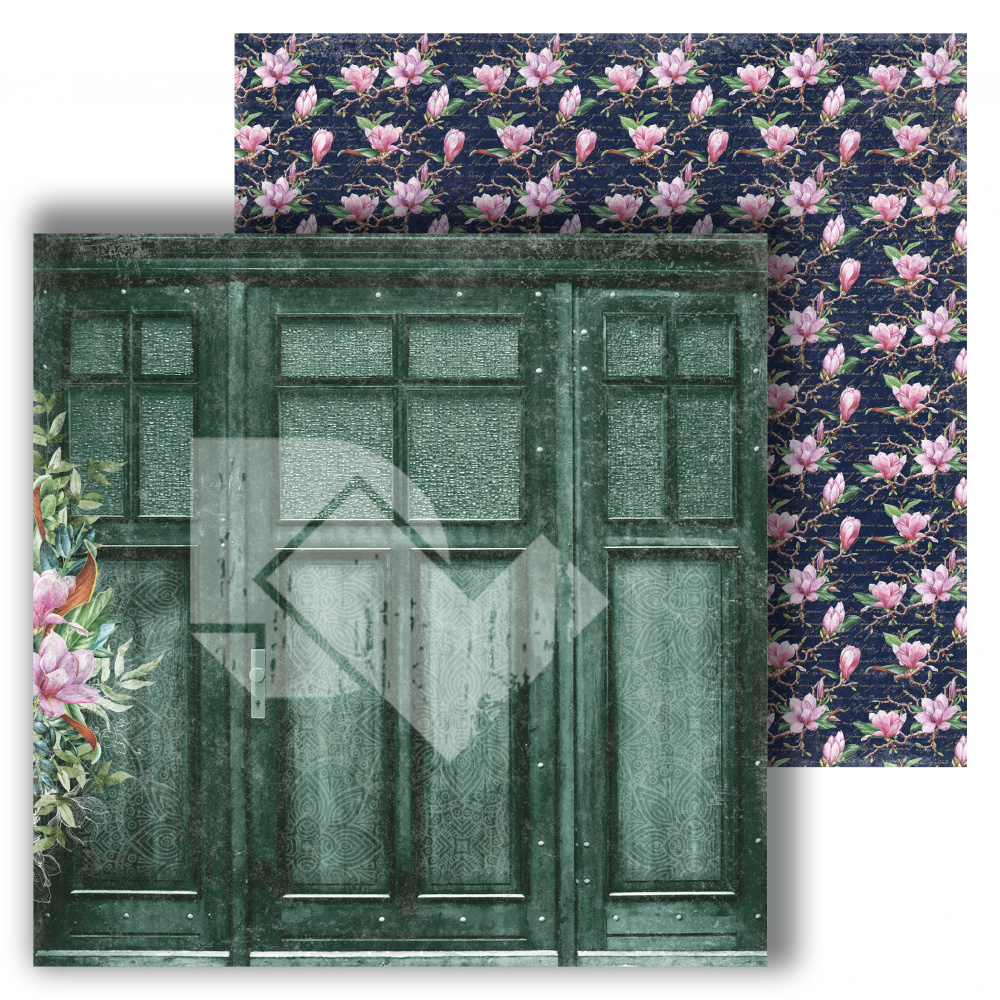 картинка Лист двусторонней бумаги "Двери" из коллекции "Магнолия", 30,5х30,5 см, пл. 250 г/м2 от магазина Компания+