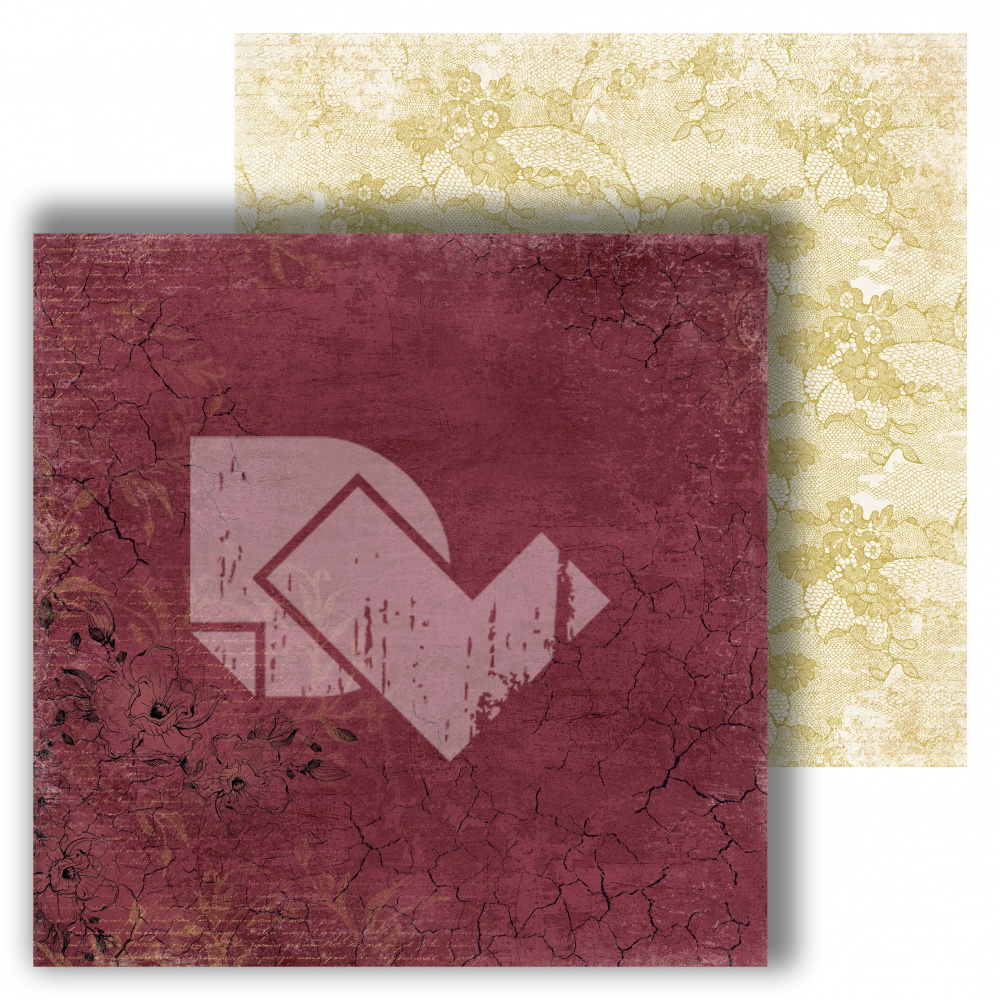 картинка Лист двусторонней бумаги "Кружево" из коллекции "Магнолия", 30,5х30,5 см, пл. 250 г/м2 от магазина Компания+