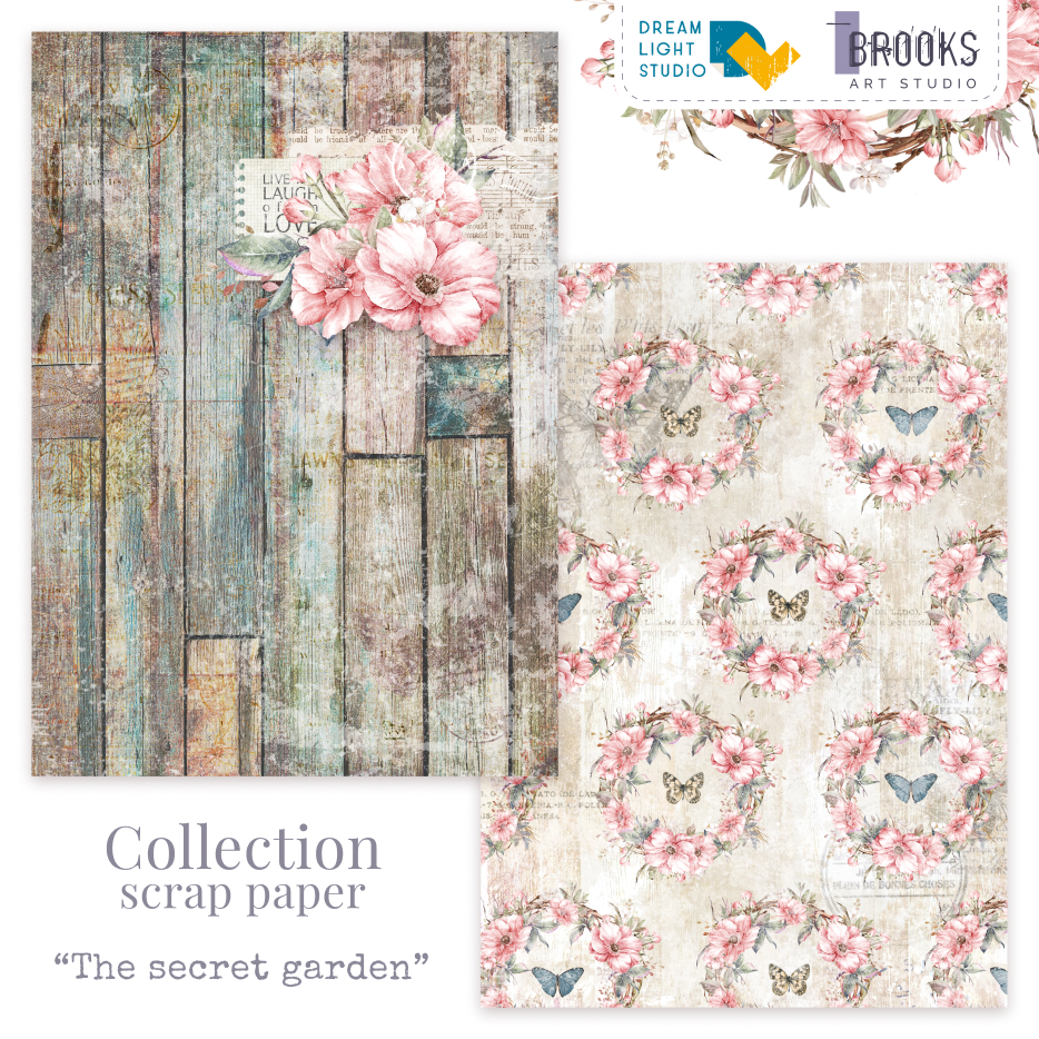 картинка Набор бумаги  "The secret garden" DB0006-A5, A5, 12 двусторонних листов, пл. 250 г/м2 от магазина Компания+