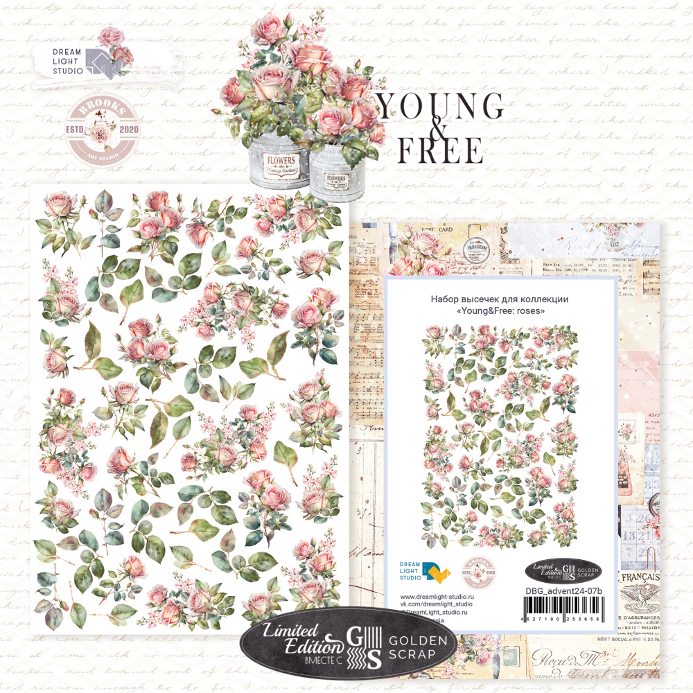 картинка Высечки из коллекции "Young and free: roses", DBG_advent24-07b от магазина Компания+