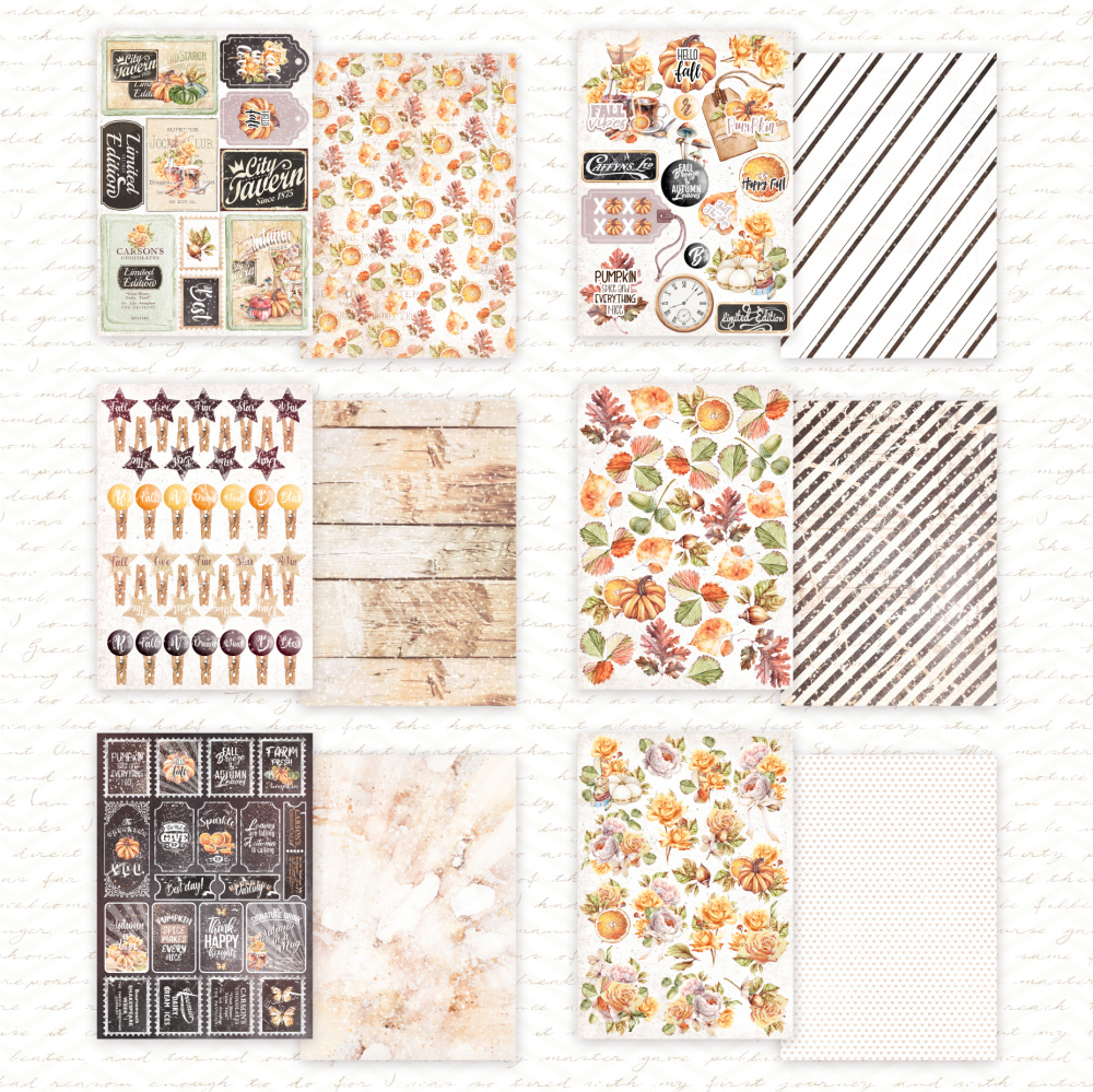 картинка Мега сет 60 листов "Hello, Fall" DB0023-set, A5, 6x10 двусторонних листов, пл. 190 г/м3 от магазина Компания+