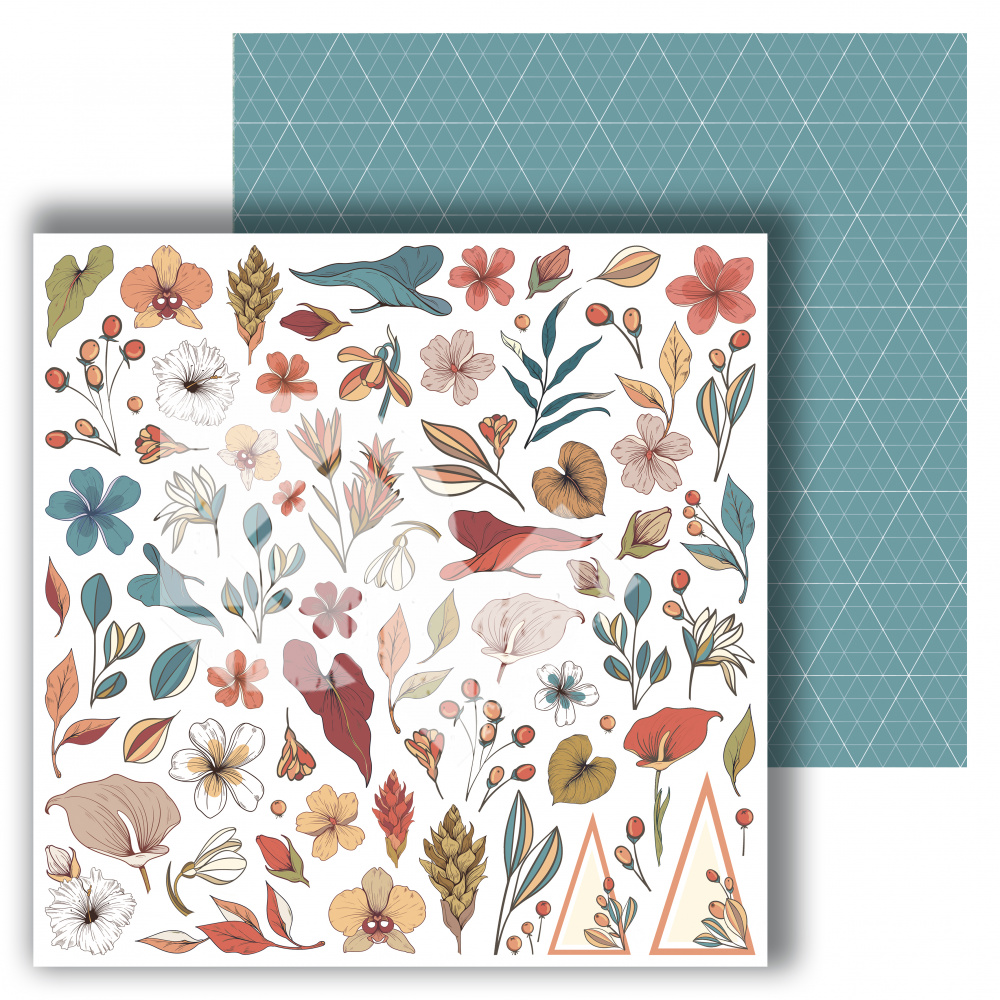 картинка Лист для вырезания "Цветы" из коллекции "Exotic Flowers", 30,5х30,5 см, пл. 250 г/м от магазина Компания+