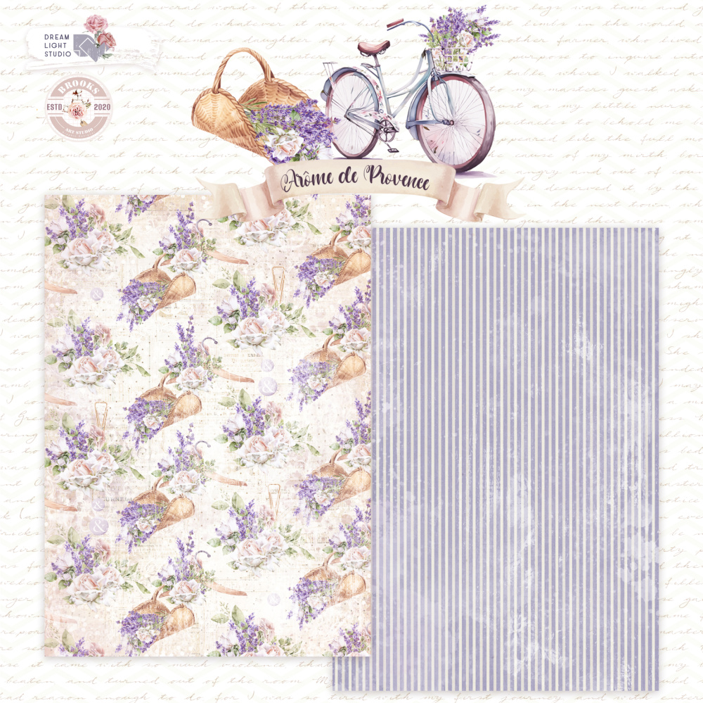 картинка Лист двусторонней бумаги DB0022-02 из коллекции "Arоme de Provence", A4, пл. 190 г/м от магазина Компания+