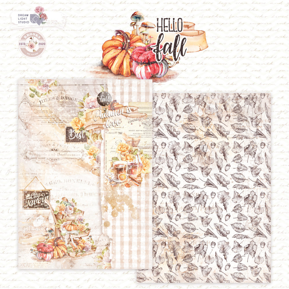 картинка Лист двусторонней бумаги DB0023-01 из коллекции "Hello, Fall", A4, пл. 190 г/м от магазина Компания+