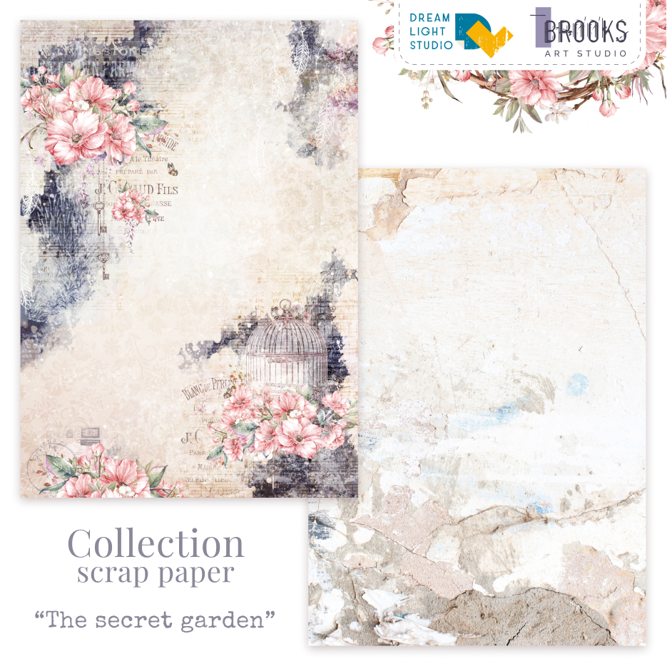 картинка Лист двусторонней бумаги DB0006-03 из коллекции "The secret garden", A4, пл. 250 г/м от магазина Компания+