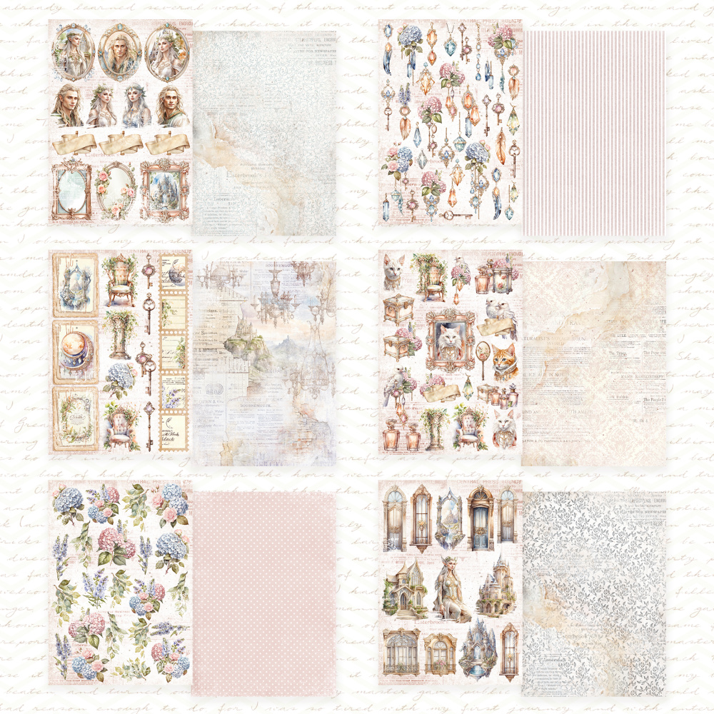 картинка Мега сет 60 листов "Эльфийский город" DB0030-set, A5, 6x10 двусторонних листов, пл. 190 г/м2 от магазина Компания+