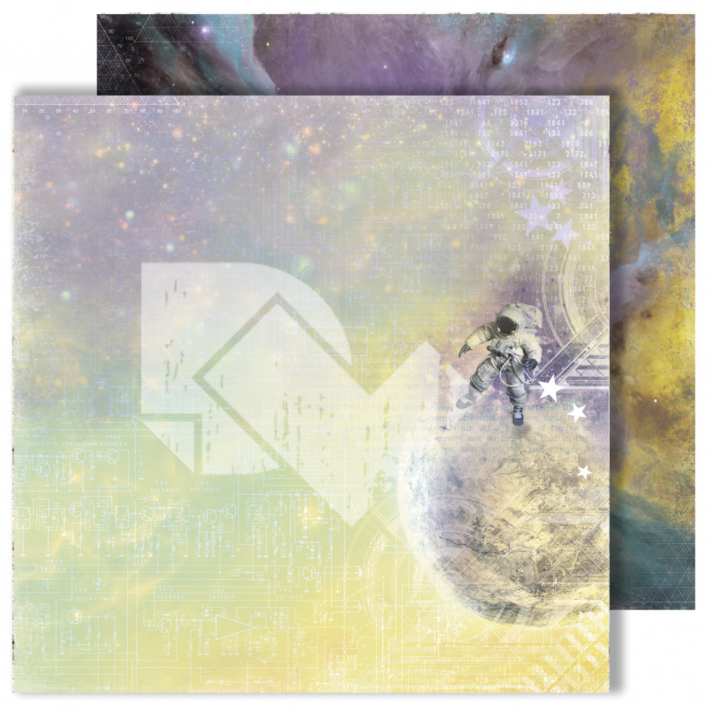 картинка Лист двусторонней бумаги "Nebula" из коллекции "Reach for the stars", 30,5х30,5 см, пл. 250 г/м от магазина Компания+