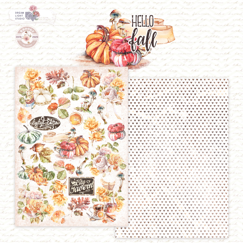 картинка Лист двусторонней бумаги DB0023-06 из коллекции "Hello, Fall", A4, пл. 190 г/м от магазина Компания+