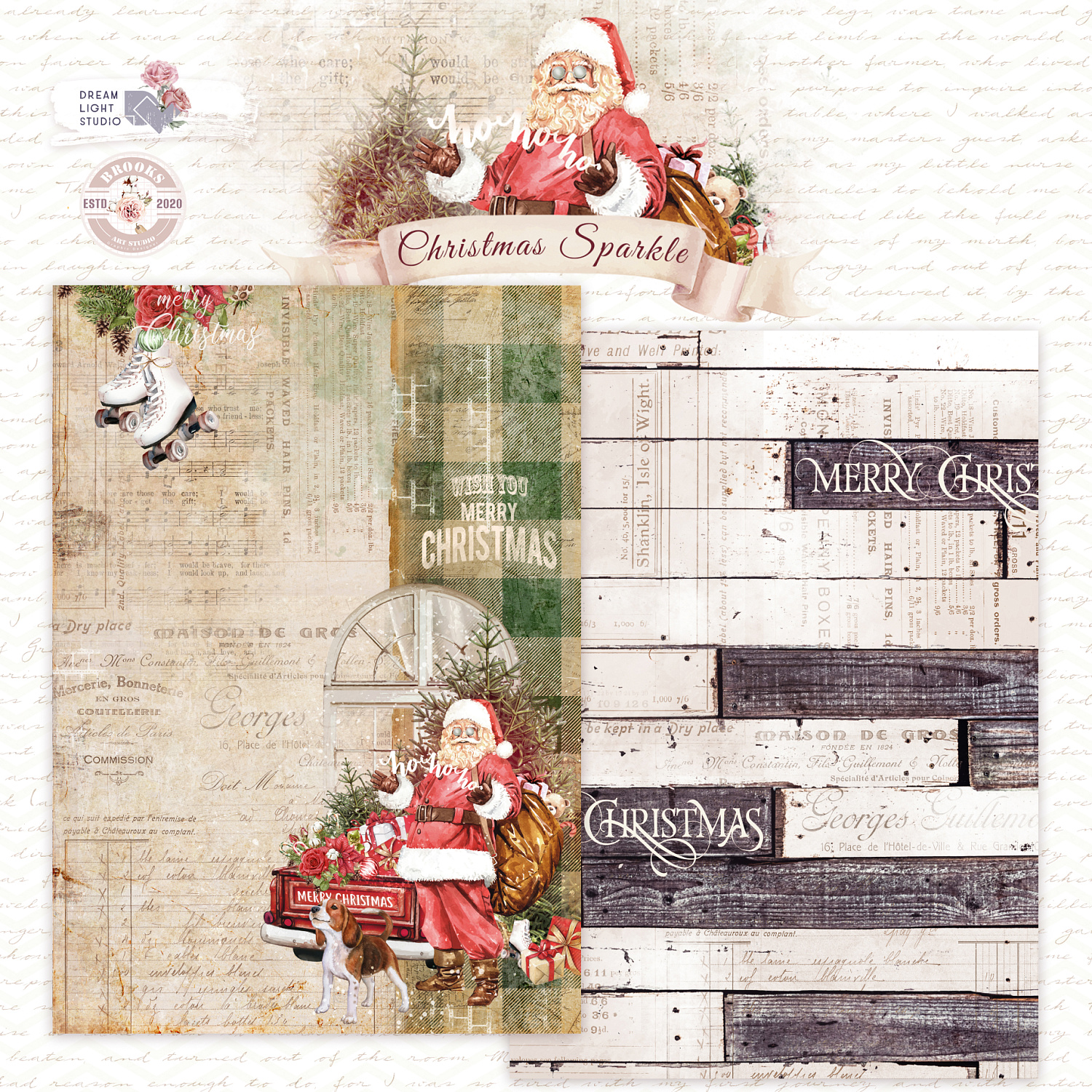 картинка БЕЗ ОБЛОЖКИ Набор бумаги  "Christmas Sparkle" DB0012-A4, A4, 12 двусторонних листов, пл. 190 г/м2 от магазина Компания+