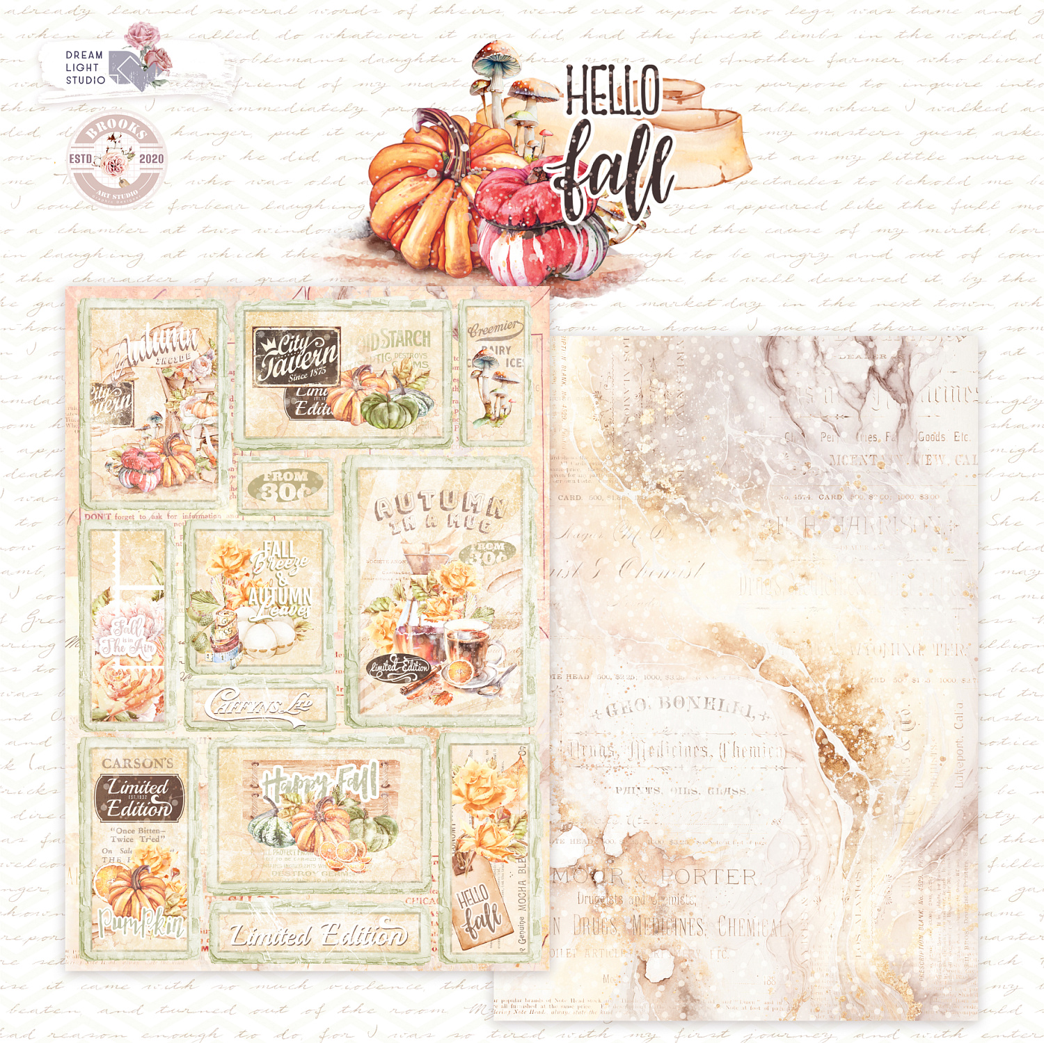 картинка Набор бумаги  "Hello, Fall" DB0023-A4, A4, 12 двусторонних листов, пл. 190 г/м2 от магазина Компания+