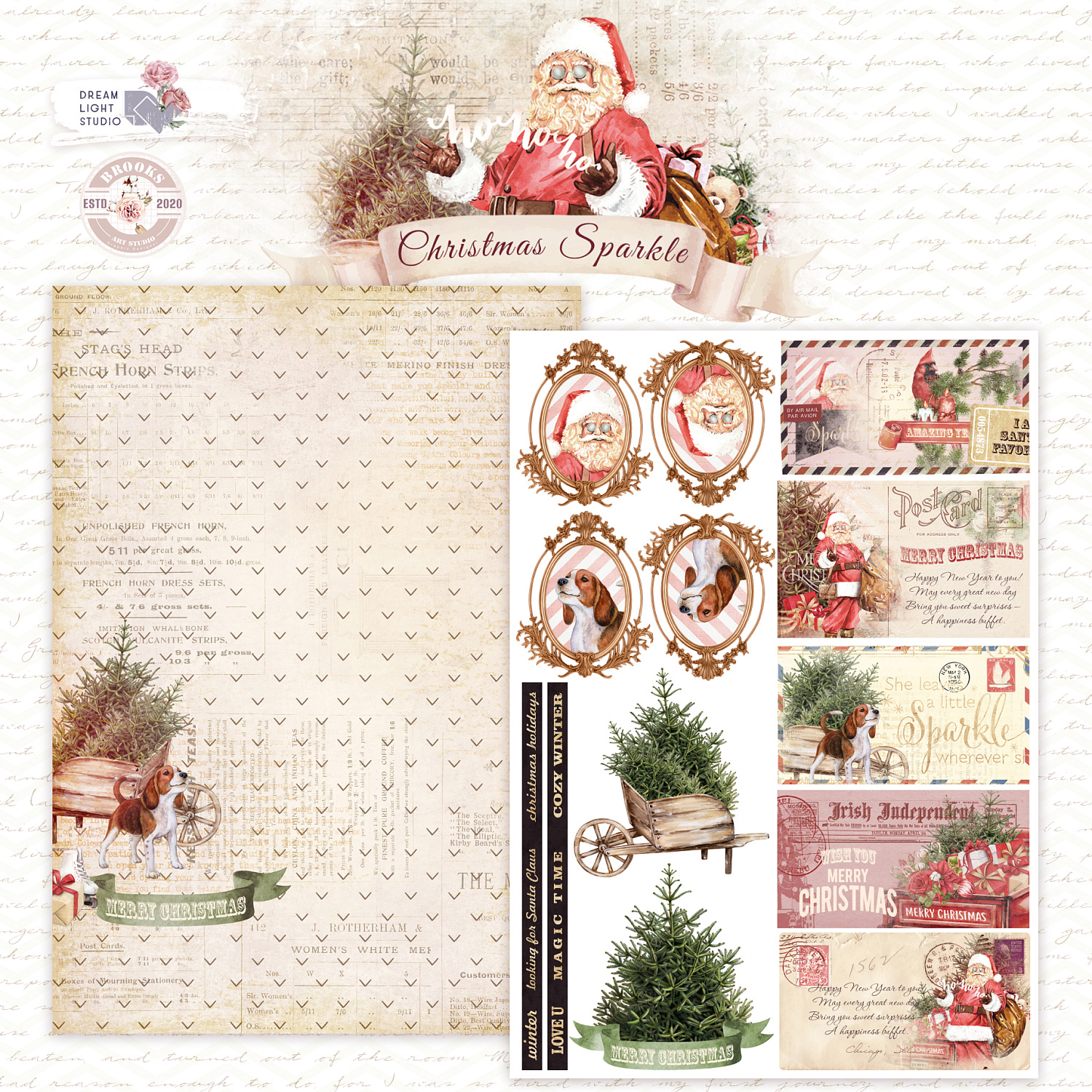 картинка БЕЗ ОБЛОЖКИ Набор бумаги  "Christmas Sparkle" DB0012-A4, A4, 12 двусторонних листов, пл. 190 г/м2 от магазина Компания+