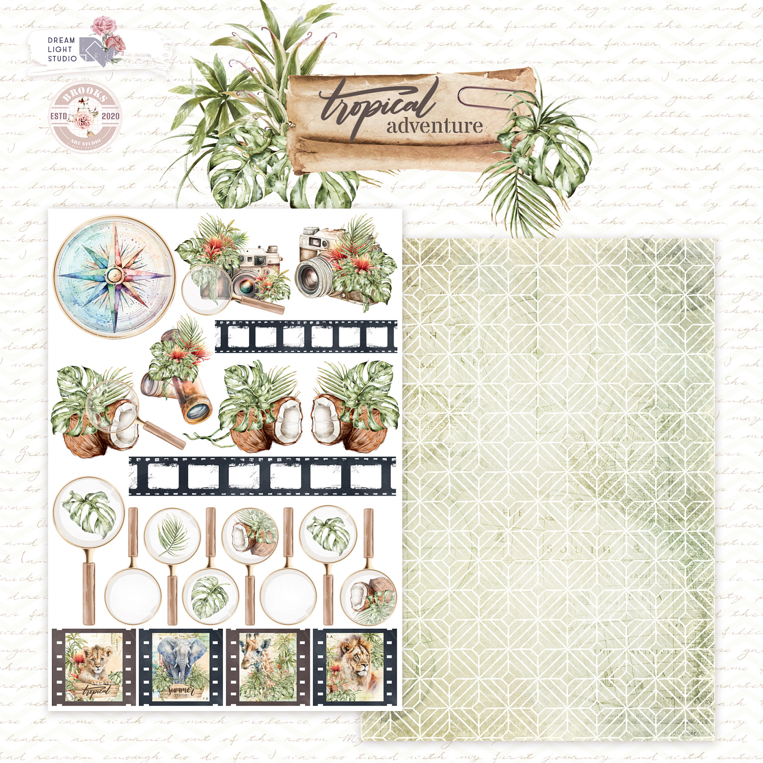 картинка Мега сет 60 листов "Tropical adventure" DB0021-set, A5, 6x10 двусторонних листов, пл. 190 г/м3 от магазина Компания+