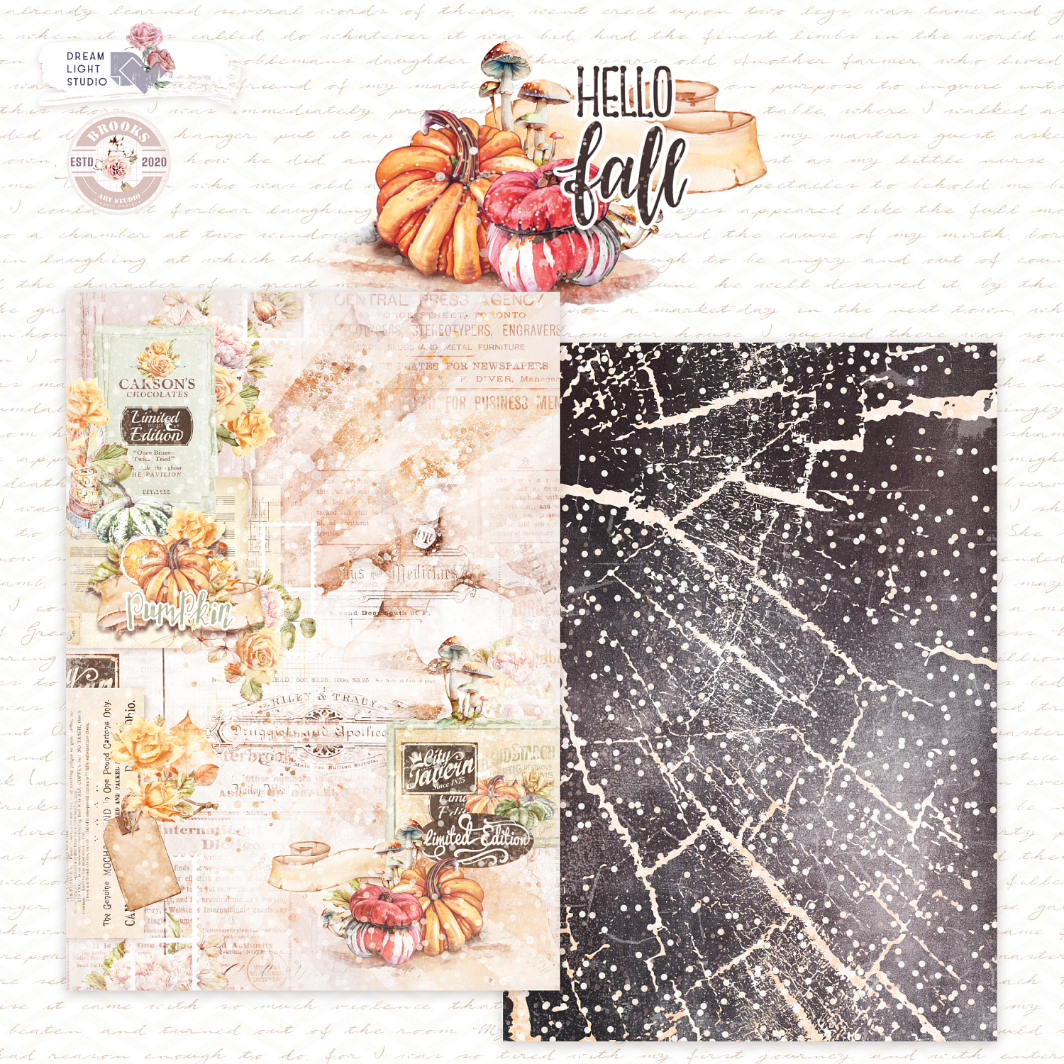 картинка Набор бумаги  "Hello, Fall" DB0023-A5, A5, 12 двусторонних листов, пл. 190 г/м2 от магазина Компания+
