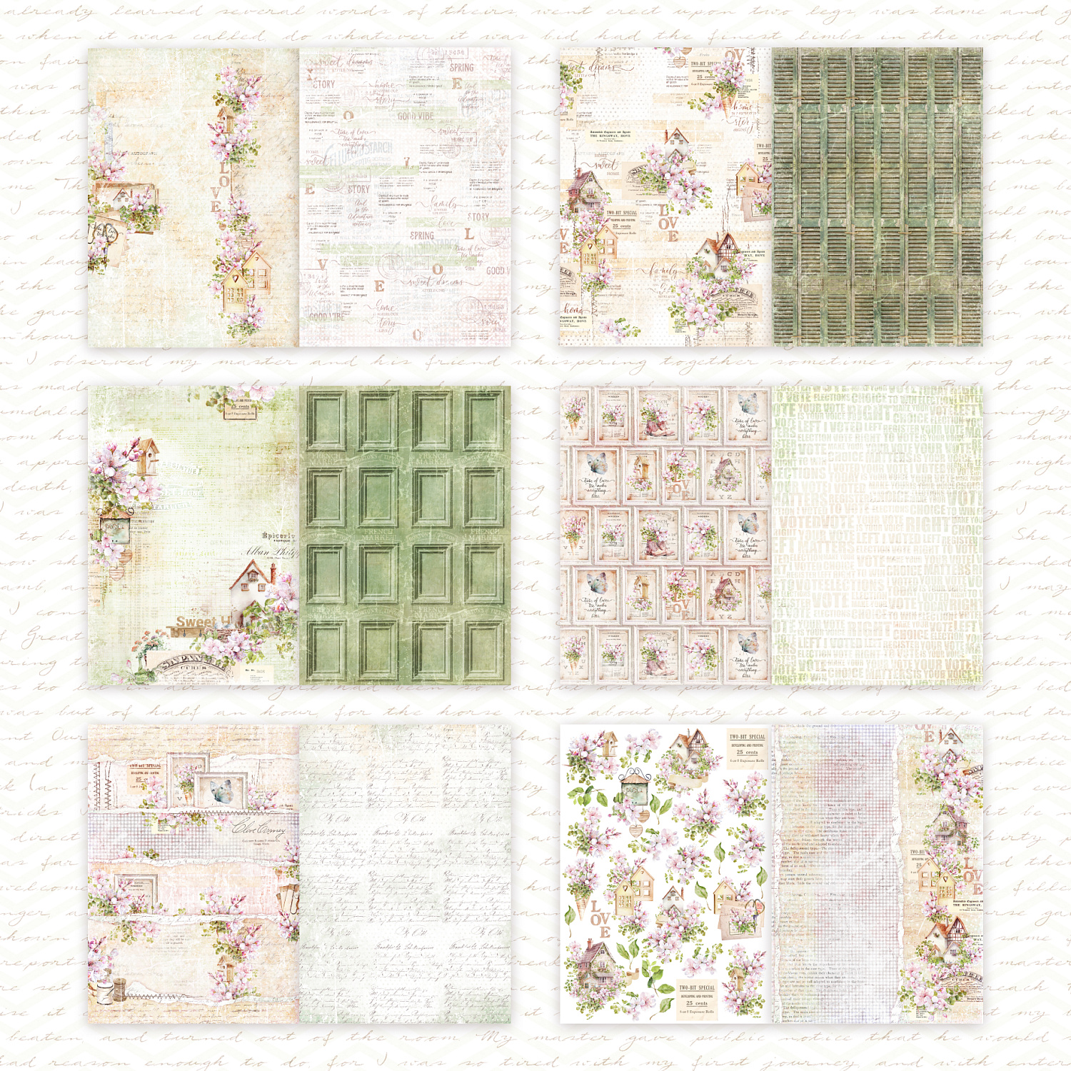 картинка Набор бумаги  "Spring is everywhere" DB0020-A5, A5, 12 двусторонних листов, пл. 190 г/м2 от магазина Компания+